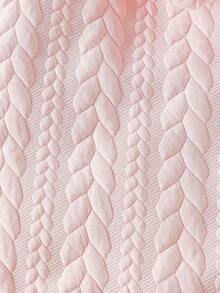 SHEIN Conjunto de suéter y mono de punto rosa para bebé niña, para primavera/otoño - Rosa - Ver 3
