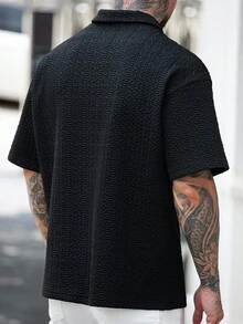 Manfinity CasualCool Herren einfarbiges minimalistisches tägliches Poloshirt mit Kurzarm - Schwarz - Übersicht 2
