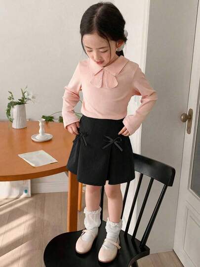 Dazy Kids 女童纯色蝴蝶结裙