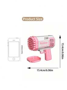 1 件装泡泡枪太空灯泡泡机，免电池，加特林型，电动泡泡吹器，手持式喷水器，圣诞节