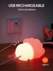 JMMO Cabbage Shape Night Light, Cute Lamp, Table Lamp, Dimmable, USB Rechargeable, Nursing Light, Bedside Night Light, Green - Green - View 6