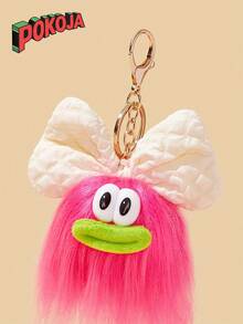 POKOJA LAND 1PC Mini Felt Bow Keychain Funny Cartoon Backpack Charm Ugly Cute Doll Keyring Gift Kawaii Aesthetic Party Favor School Office Accessory Unique Handmade Creative - Multicolor - View 5