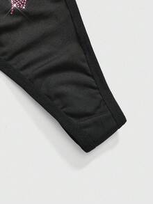 ROMWE 1pc Gothic Cross Rhinestone Decorated Women's G-String Panty - Black - View 4