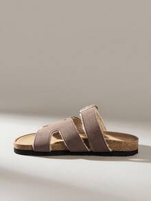 Solecia Sandalias planas deslizantes versátiles y minimalistas para mujer - Marrón - Ver 3