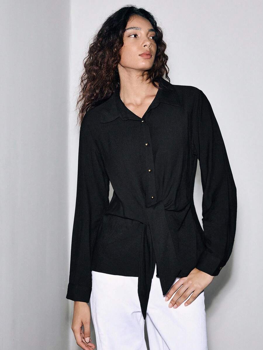 Lumivelle 万圣节女式衬衫 - 黑色 - 查看 1