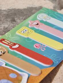 SpongeBob SquarePants | SHEIN Notepad Set, Cute Notepad, Writing Memo Pad Page Marker, Cartoon Children's Office School Supplies Creative Gift