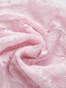 ROMWE Gothic Versatile Split Flare Sleeve Women Lace Shrug Cardigan, For Valentine's Day - Pink - View 4