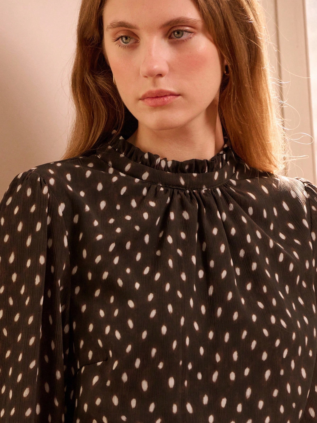 Vestido Envelope Mini Estampado Animal Franzido com Cinto, Roupas Femininas de Outono e Inverno