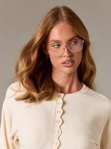 扇贝形纽扣短款开衫针织长袖秋冬轻便休闲装束腰优雅日常装 - 米色 - 查看 4