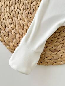 SHEIN 5pcs/Pack Newborn Baby Boy/Girl Casual Cute Versatile Solid Color Elastic Knit Leggings Fall - White - View 6