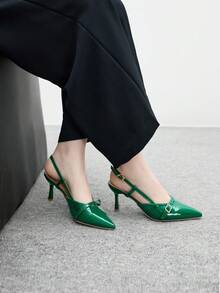 CUCCOO BIZCHIC Women's Pointed Toe High Heel Pumps, Sexy Stiletto, Outdoor Commute, Red Party Wedding Shoes Spring Shoes - Dark Green - View 5