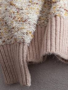 GlowEve Women's Elegant Contrast Trim Button Front Cardigan, Autumn/Winter Fall Cloth For Women - Apricot - View 3