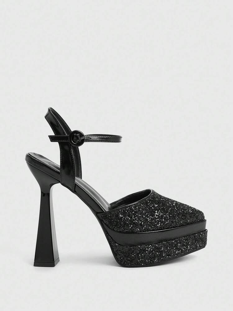 CUCCOO LuxiPop Women's Pointed Toe Glitter High Heel Pumps, Sexy Nightclub Style For Halloween, Christmas, New Year, Date Night, Autumn