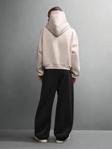 SUMWON Super Wide Leg Sweatpants With Contrasting Side Stripe Detailing Loungewear Winter Fall Fashion Baggy Streetwear Comfortable Jogger Pants Plain - Black - View 5