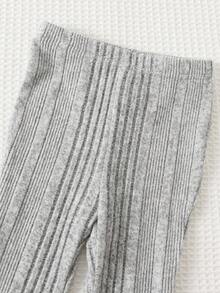 Cozy Pixies 2 pezzi Set di top a maniche lunghe con collo rotondo e volant e pantaloni in vita elastica per bambina, tinta unita