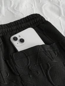 Manfinity NXTstreet 2pcs Men's Casual Mandarin Collar Letter Jacquard Shirt Set, Old Money - Multicolor - View 7