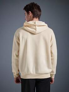 Driftmere DRIFTMERE Men Italian Graphic Print Casual Sports Commuting Versatile Letter Long Sleeve Hooded Fleece Sweatshirt, Track Hoodie For Men