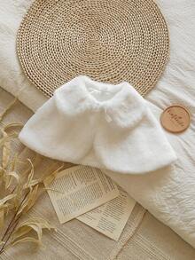 Vintaside Kids Girls' Autumn/Winter Korean Style Princess Versatile Furry Cloak Jacket, Suitable For School Performances Or Banquets