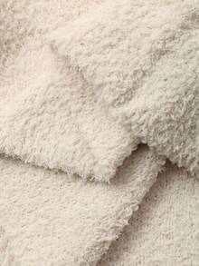 DAZY Set de 2 piezas de vestido y ropa de estar en casa de punto de unicolor para mujer, ropa de otoño/invierno, pijama, conjunto cómodo con forro polar