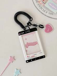 Zazumi 韩式透明钥匙扣袋套装，用于身份证装饰、保护、存储、K-Pop 照片卡悬挂配件 - 彩色 - 查看 14