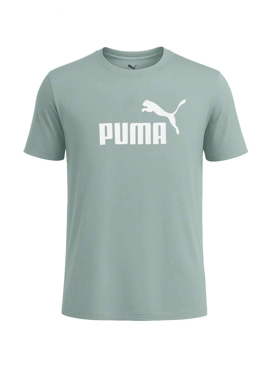 Puma ESS No.1 Logo Boys Tee - Green Moon - View 1