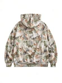 Glamance BiGraphic Sudadera con capucha de manga larga con estampado de rama de árbol desnudo y floral para mujer, sudadera con cremallera de estilo invernal y elegante para Año Nuevo - Albaricoque - Ver 2