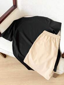 SWAVVY Knit T-Shirt And Shorts Set Summer Outfit For Men