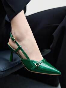 CUCCOO BIZCHIC Women's Pointed Toe High Heel Pumps, Sexy Stiletto, Outdoor Commute, Red Party Wedding Shoes Spring Shoes - Dark Green - View 3