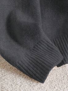 SHEIN CURVE+ 加大码圆领蝴蝶结针织套头毛衣，圣诞节