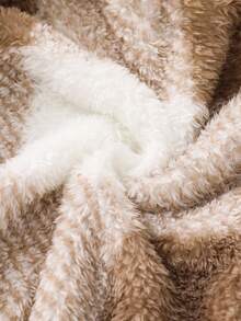 SHEIN 男女通用婴儿格子毛绒立领拉链夹克，可爱百搭，秋冬婴儿服装 - 彩色 - 查看 11