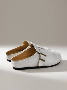 Solecia Women's Comfortable Round Toe Flat Shoes - Grey - View 4