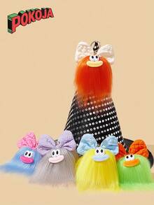 POKOJA LAND 1PC Mini Felt Bow Keychain Funny Cartoon Backpack Charm Ugly Cute Doll Keyring Gift Kawaii Aesthetic Party Favor School Office Accessory Unique Handmade Creative - Multicolor - View 2