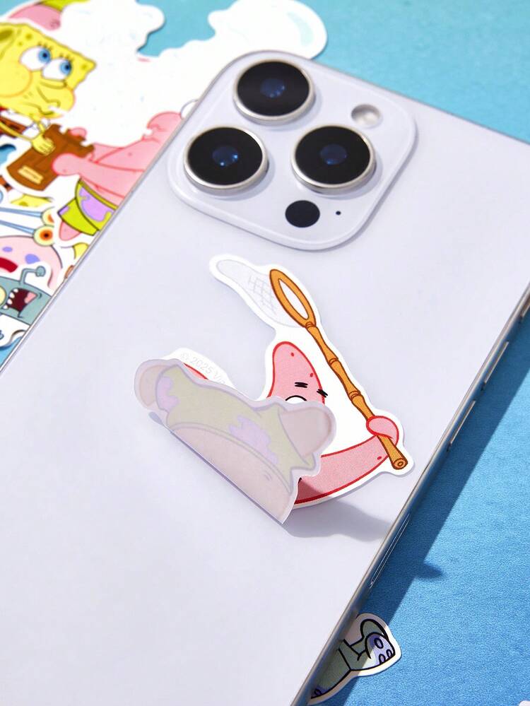 SpongeBob SquarePants | SHEIN 卡通贴纸，适用于水瓶、手机、保护套、笔记本电脑、滑板等，礼物 - 彩色 - 查看 6