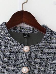 SHEIN Clasi Conjunto de 2 peças feminino, tamanho padrão, romântico, para o Dia dos Namorados, gola redonda, com babados + saia plissada em cor sólida, rosa