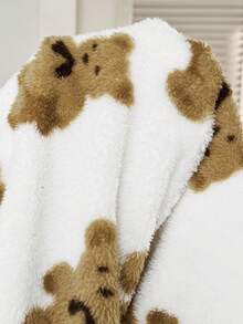 SHEIN Autumn And Winter Pregnant Women's Casual Versatile Bear Print Sweatshirt, Winter - Khaki - View 7