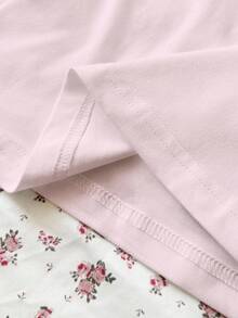 Glimmora 女士圆领短袖动物印花休闲 T 恤，适合日常穿着，图案 T 恤，女式上衣 - 淺粉色 - 查看 5