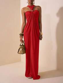 Zivah Lễ hội âm nhạc Xuân/Hè 2025 mới đến, Lễ Phục sinh, Ngày Thánh Patrick, Phong cách miền Tây, Du mục, Tiệc sinh nhật, Tốt nghiệp, Phong cách đại học, Sinh viên, Thường ngày, Cơ bản Đa năng, Giải trí, Du lịch du thuyền, Bãi biển, Tắm nắng, Lan truyền, Thời trang đường phố, Khách dự tiệc cưới Boho, Đi làm, Ăn trưa, Sân bay, Váy dài hở lưng màu xanh lá cây có vòng kim loại trang trí - Đỏ - Xem 7