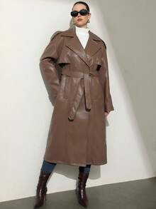 Aveloria Modichic Elegant Cloak-Style Windbreaker, Fashionable Design, Versatile Minimalist Windbreaker Jacket For Women - Khaki - View 4