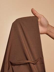 Veslaya Nouvelle robe chemise élégante pour le printemps/été, décontractée et polyvalente pour la navette, les vacances, les sorties et le quotidien. Col montant, manches raglan, taille avec cordon de serrage, poches, en tissu tissé. grande taille. Couleur marron - Tabac - Voir 11