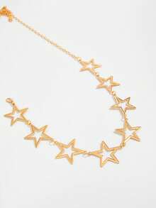 ROMWE Grunge Punk 1pc Fashionable Punk Star Cross Chain Waist Belt, Suitable For Women Halloween Party Wear - Golden yellow - stars - View 4