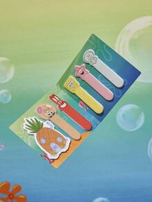 SpongeBob SquarePants | SHEIN Notepad Set, Cute Notepad, Writing Memo Pad Page Marker, Cartoon Children's Office School Supplies Creative Gift