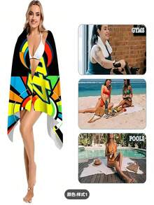 SHEIN 1 Pezzo Telo da spiaggia da motociclista Racer N. 46 - Asciugatura rapida, morbido, assorbente in poliestere con design da corsa vibrante, adatto per nuoto, yoga, viaggi e sport - Miglior regalo per compleanno, anniversario, Ognissanti, Natale, articoli essenziali da spiaggia - Multicolore - Visualizzare 7