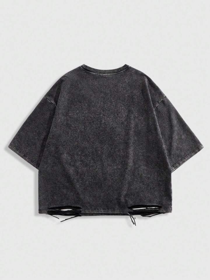 Our Grunge Punk Men's Fashionable Haha Print Crew Neck