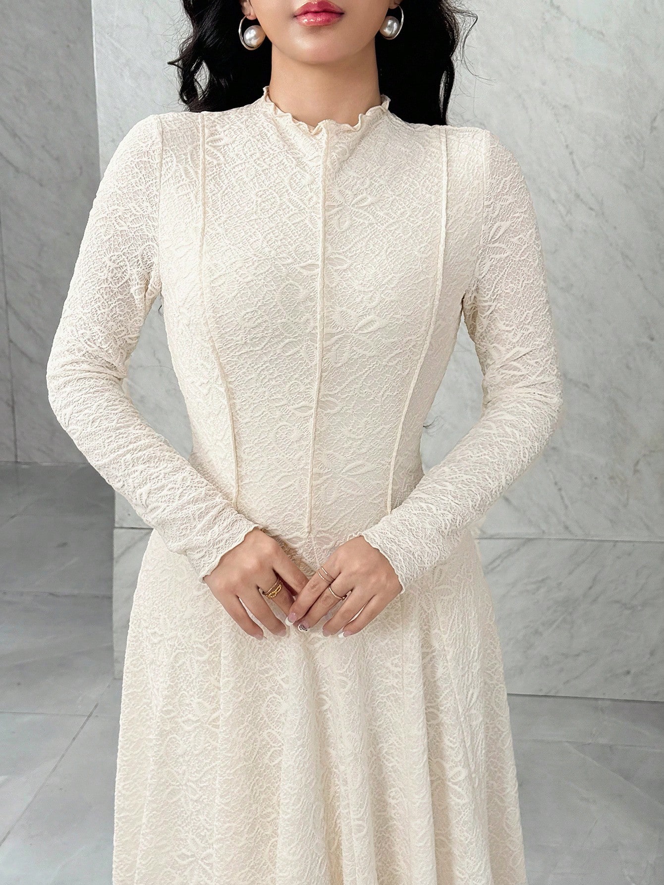 Feyla فستان أنيق وأنثوي للنساء بأكمام طويلة مزين ب...