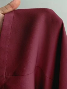 Maweii 大码女士商务通勤套装，领带设计，成熟迷人 - 酒紅色 - 查看 7