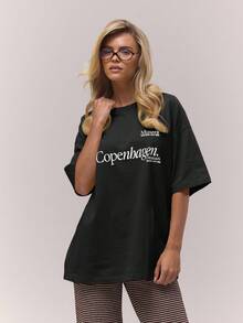 MUSERA Soft Oversized Crew Neck T-Shirt Casual Cute Baggy Vacation Cosy Streetwear  ,Elegant Spring Summer Holiday - Black - View 5