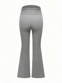 SHEIN Legging Hamil Warna Polos dengan Pinggang yang Dapat Diatur, Model Flare Kasual - MultiWarna - View 4
