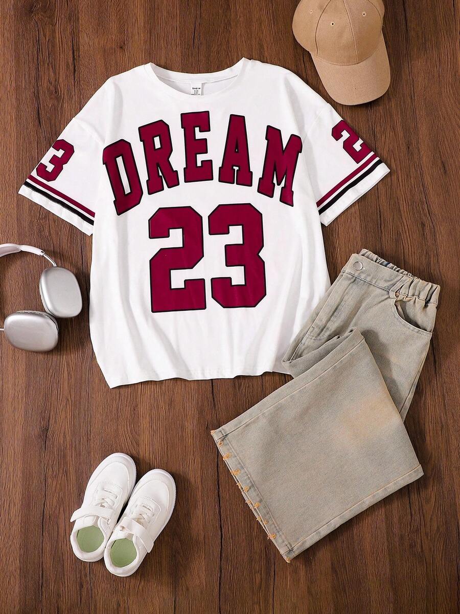 2pcs Vintage American Leopard Print Girl's Basic Short Sleeve Top And Long Pants Set, For Teenage Girls - Multicolor - View 1