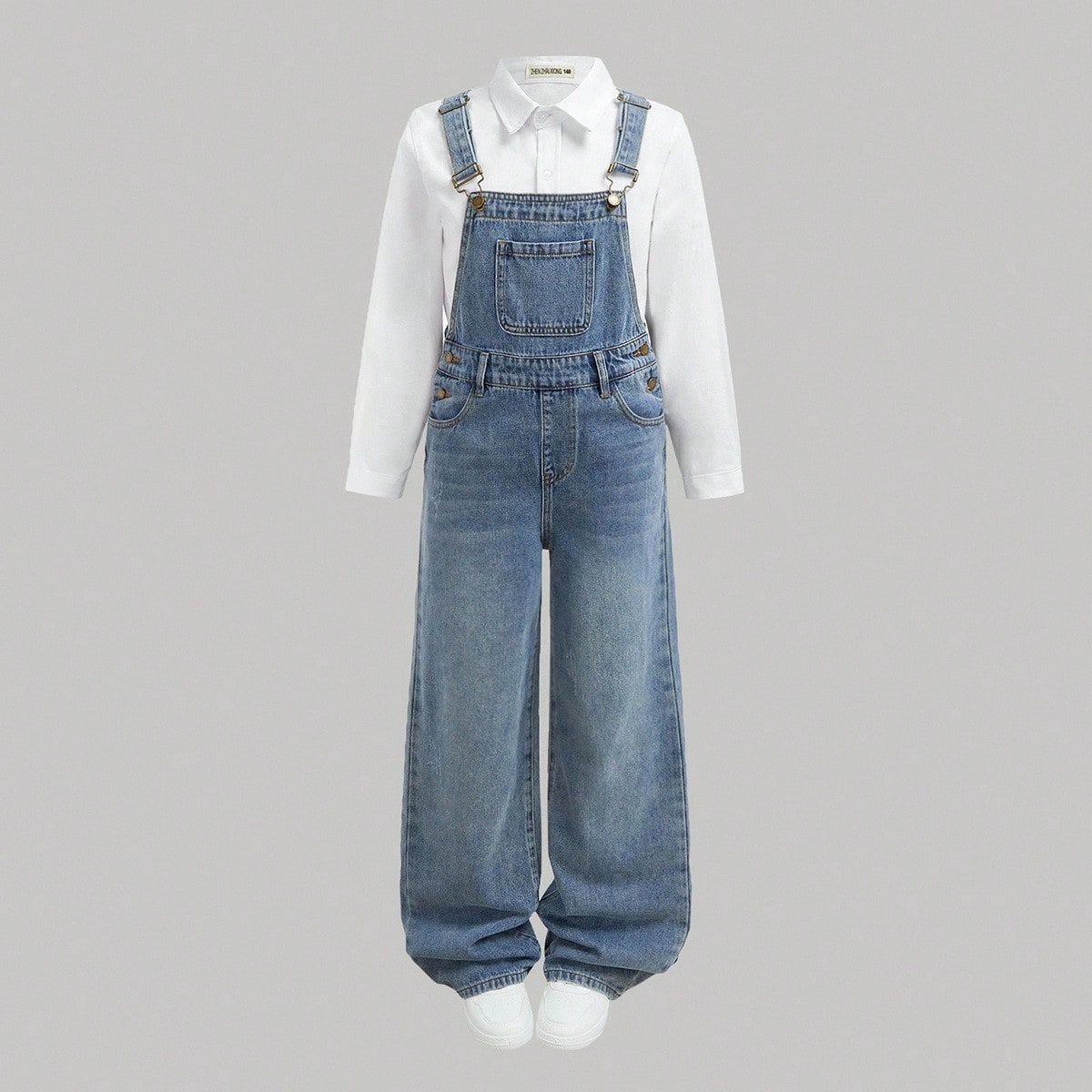 Peto vaquero azul de corte holgado para niñas preadolescentes