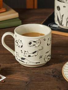 Coffee Cup Coarse Clay Cup Mug Household Hand-Painted Underglaze Retro Creative Ceramic Cup Ancient Style Ins Style Creative Personalized Retro Household Water Cup Coffee Cup Summer Water Replenishment Retro Drinkware Cup Aesthetics Office Water Replenishment Holiday Water Cup Bedside Water Bottle Office Water Replenishment Minimalist Water Cup - Multicolor - View 11